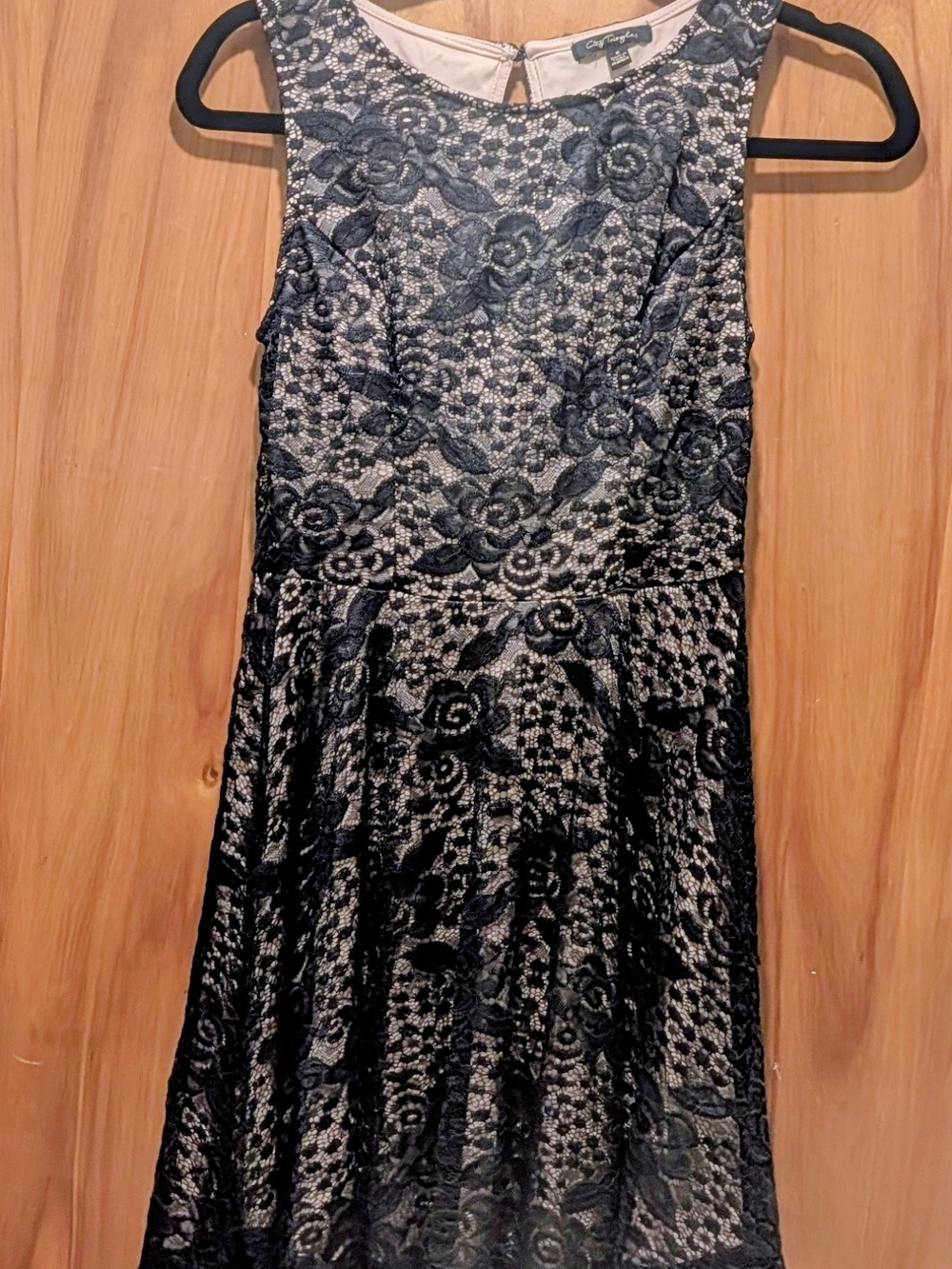 Black Floral Lace Mini Dress